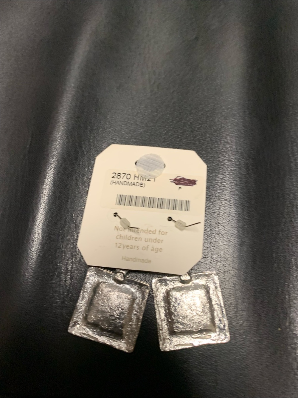 Kate Morgan Silver Square Dangle Earrings - Picture 2 of 2